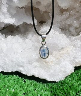 Colgante De Cianita Azul Plata