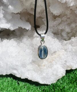 Colgante De Cianita Azul Plata